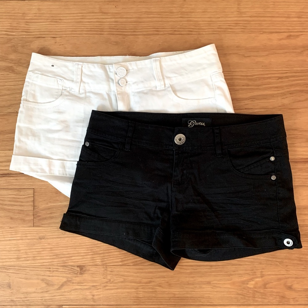 Black and white shorts
